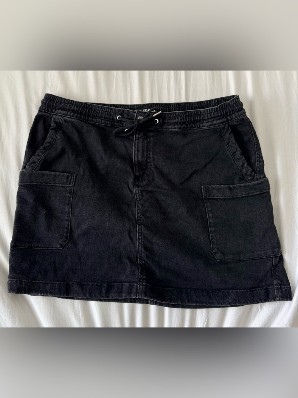 JOE FRESH Black Washed Cargo Mini Skirt